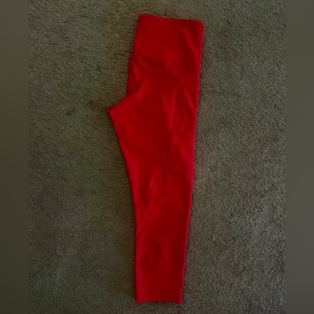 ZYIA Women's High-Waist Red Active Leggings